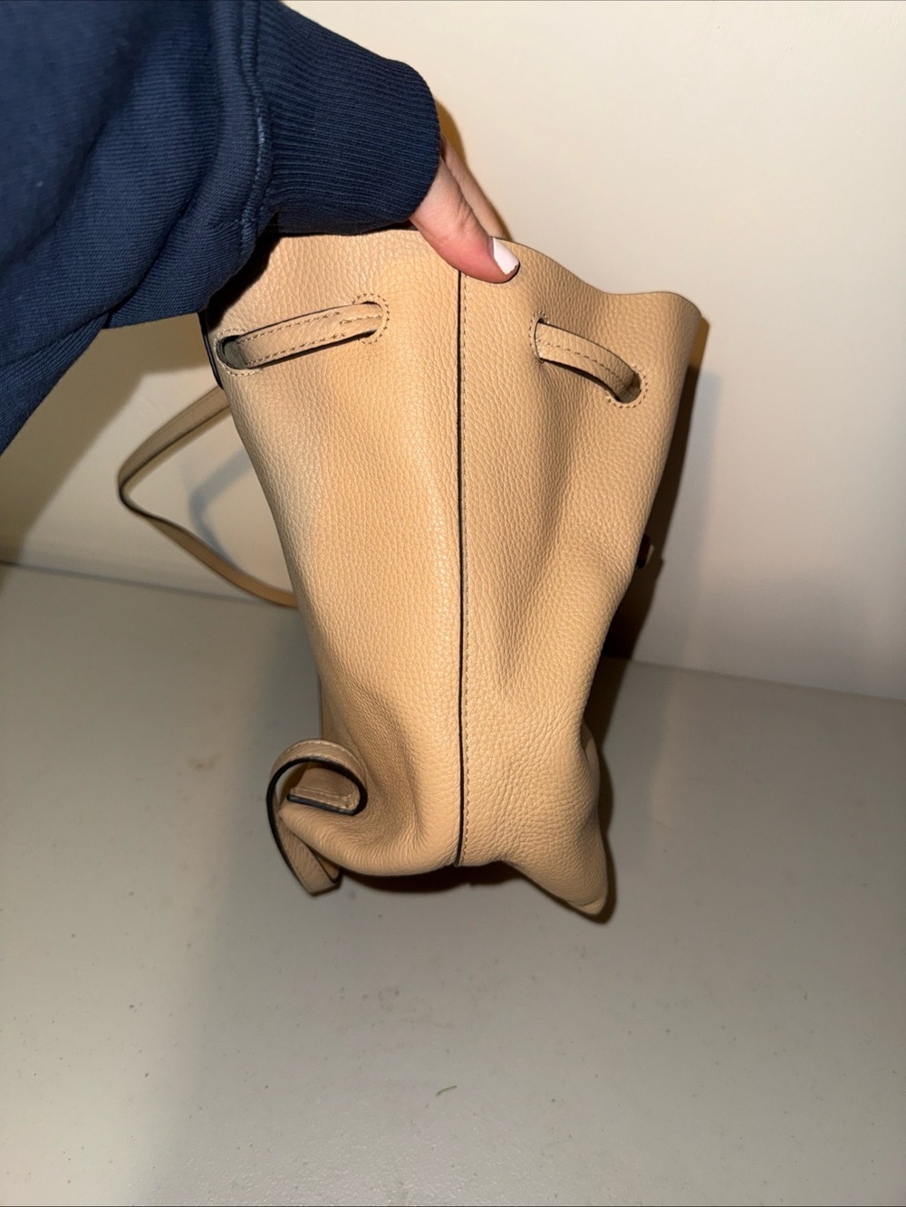 MICHAEL KORS Junie Medium Pebbled Leather Backpack Butternut - Picture 12 of 13